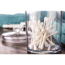 100 Pcs   Beauty & Grooming Cotton Swabs  - Thick Organic Sticks, Dust-Free For Makeup Touch-Ups Versatile Double-Headed Design: The Innovative Double-Headed Design Of These Cotton Swabs Offers Twice The Cleaning Power In One Convenient Tool;  Cotton Swabs Mops With Storage Case Extra Absorbent Double-Ended XL Cotton Buds With Pointed And Round Head Wooden Swabs For Cleaning And Maintenance Double-Round Tip Cotton Swabs - Organic Strong Wood Stick, Dust-Free & Waterproof Packaged - 白色 - 查看 4