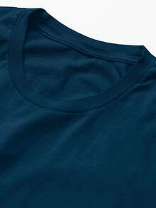 Basic T-Shirt With Djavan Print - 藏蓝色 - 查看 2