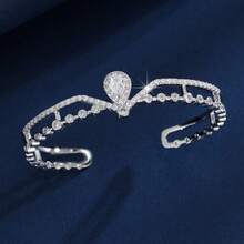 1pc Luxury Elegant High-End Open Bangle Bracelet, Suitable For Daily Wear And Parties