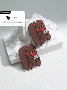 2D Flat, 1pc Monster Face Design DIY Jewelry Accessory | Crafted Earring/Pendant Blank With Pre-Drilled Holes | Creative Gift For Crafters | Affordable Jewelry Making Supply | Acrylic Material With Double-Sided Printing