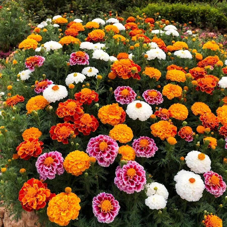 380 Semillas de Caléndula Mixtas para Plantar - Semillas de Caléndula Africana Caléndula Francesa No Transgénica Flor de Jardín Herencia para Plantar Flores Anuales de Polinización Abierta---Cada Paquete con Etiqueta de Nombre de Producto - 380 piezas - Ver 1