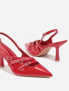 Elegantes saltos pontudos - Sapatos de festa femininos de verão - Vermelho - Ver 6