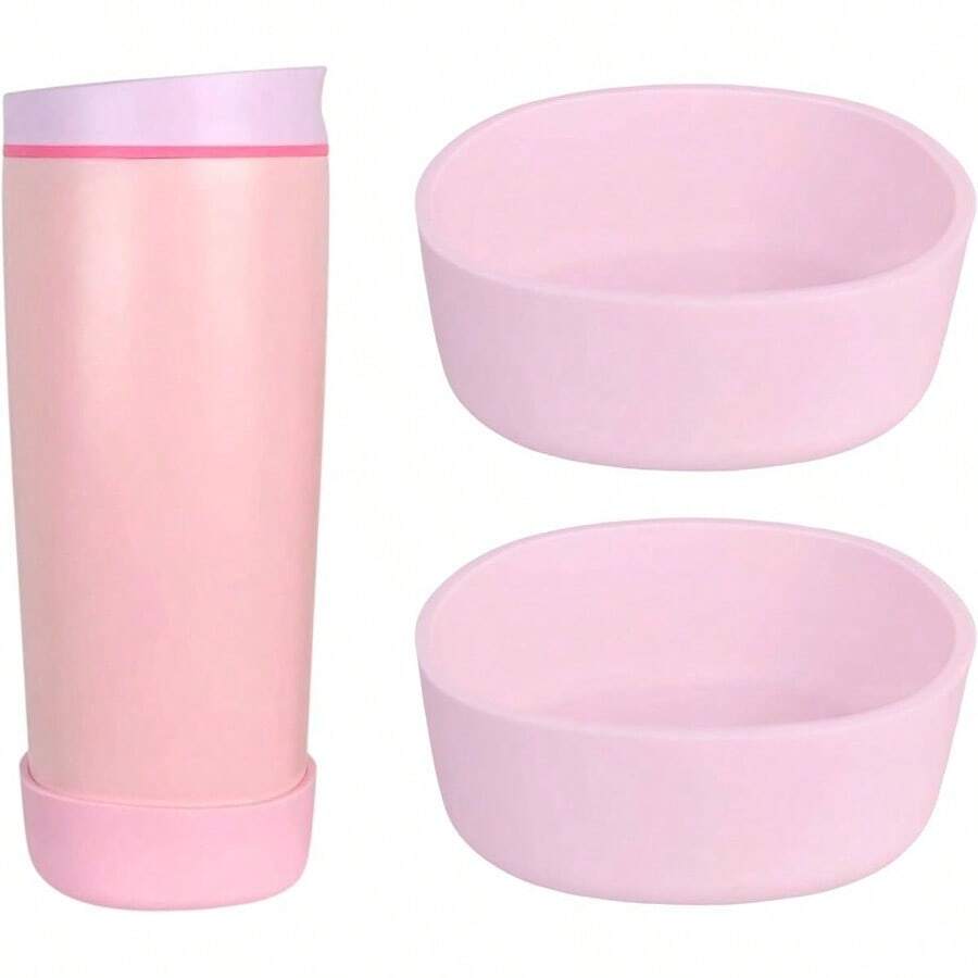 2pcs Silicone Boot Compatible With SmoothSip Slider 12oz20oz, Anti - Slip Bottle Boot Coffee Tumbler Travel Coffee Mug Protective Sleeve Accessories - Light Pink - 查看 1