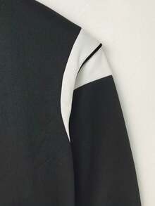 1pc Tween Boys Graphic Print Casual Versatile Comfortable Collegiate Style Long Sleeve Jacket - Black - View 4