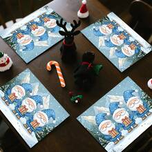 Weihnachtsgeschirr mit Zwergenmotiv "Weihnachten in den tiefen Bergen" (1 Stück/4 Stücke/6 Stücke/100 Stücke), wärmeisolierend, maschinenwaschbar, aus Polyester, schützend, als zentrales Dekorationselement, für den täglichen Gebrauch im Wohnzimmer und für gesellige Zusammenkünfte geeignet. - Verschiedenfarbig - Übersicht 9