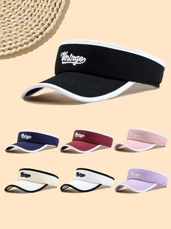 1 件装运动美式汽水复古字母图案棒球帽，户外运动、高尔夫防晒