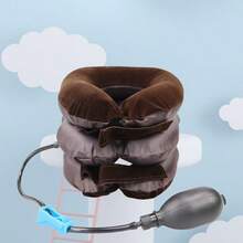 1pc New Hot-Selling 3-Layer Plush Fiber Reinforced Inflatable Neck Traction, Portable Cervical Traction Device, Neck Stretcher, Neck Support - Multicolor - View 6