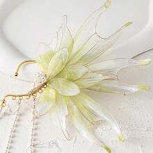 Stunning Mermaid Elf Ear Cuffs With Pearl Tassel, Non Piercing Elven Wrap Clip On Earring For Anime Cosplay Costumes, Halloween Mermaid Accessories Women Men{"Color_name":"Green","Size_name":"OneSize"} - 綠色 - 查看 5