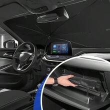 Paraguas para Parabrisas de Coche Mejorado, Parasol para Parabrisas Delantero, Paraguas Plegable para Bloquear los Rayos y proteccin el Calor, 57x 31 Pulgadas - Gris - Ver 6