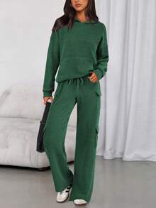 PRETTYGARDEN Women's  Spring Fall  Sweatsuits 2 Piece Sets  Outfits Lounge Matching Hoodie Set Travel Going Out Outfits Track Suits Winter Clothes New Years Valentine Vacation Outfits For Women Sweatsuit Set Women - 綠色 - 查看 1