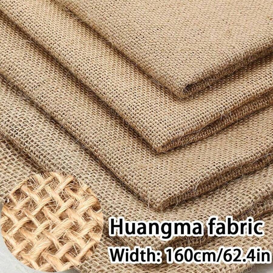 Lino grueso - Tela de lino natural gruesa y duradera, adecuada para paneles de exhibición en el aula, manualidades, caminos de mesa, bodas, etc. - Fácil de cortar, arpillera