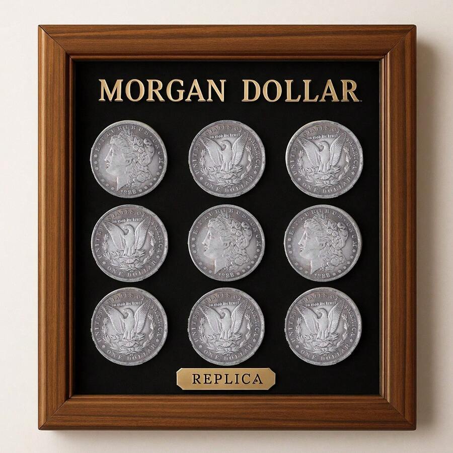 Set Of 10/20 Silver Morgan Replica Coins – Vintage US Coin Copies For Crafts, Party Favors, Jewelry Design & Antique Collectible Displays