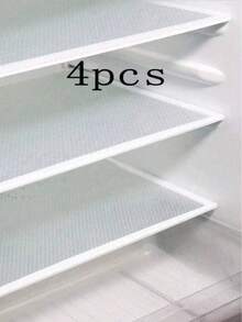 1/4 Pcs Refrigerator Liners Mats Washable, Refrigerator Mats Liner Waterproof Oilproof, Fridge Liners For Shelves, Cover Pads For Freezer Glass Shelf Cupboard Cabinet Drawer