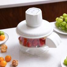 Electric Fruit & Vegetable Peeler, One-Touch Operation, Auto Ejection System - High-Strength Plastic Structure, Curved Blade Technology, Suitable For Grapes, Garlic, Apples, Potatoes, Tomatoes, Etc. - For Home And Commercial Kitchens, Compact Design With Sliding Chute And Collection Tray - Durable And Easy To Clean Automatic Peeler