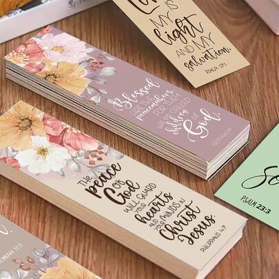 30pcs Inspirational Floral Bible Verse Bookmarks - Scripture Quote Bookmarks, Reading Decor Message Cards, Religious Encouragement Gifts, Suitable For Readers, Men And Women