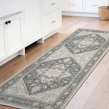 Soft Neutral Area Rugs 5x7, Washable Rug With Non Slip Backing, 5 X 7 Faux Cashmere Low-Pile Carpet, Cream White & Blue & Light Brown,  2025 Design - Greenish Grey - View 1