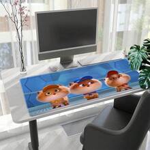 1pc  Cute Cartoon Fluffy Cats Gaming Mouse Pad - Rubber Base, Washable Desk Mat With Adorable 3-Cat Design, Ideal For Office, School, Home Decor, Perfect Gift For Fans, Cute Desk Mat