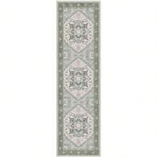Soft Neutral Area Rugs 5x7, Washable Rug With Non Slip Backing, 5 X 7 Faux Cashmere Low-Pile Carpet, Cream White & Blue & Light Brown,  2025 Design - Green - View 10