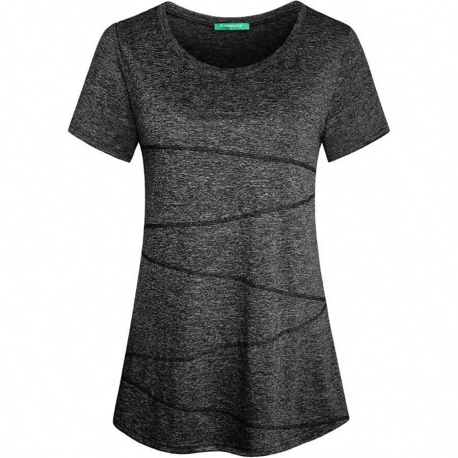 Kimmery Women's Short Sleeve Yoga Tops Activewear Running Workout - Shirt - XL + Negro - - Ver 1