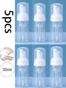 10pcs 30ml/1pc 60ml Refillable Foam Pump Bottle - Leak-Proof Travel Transparent Plastic Container With White Foam Dispenser, Suitable For Dish Soap, Shampoo, Lotion, Cosmetic Samples - High Quality For Kitchen & Bathroom, Portable Cosmetic Storage, Fashionable Design - Clear - View 8
