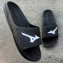 MZN Men's Slide Flip Flops Comfortable Non-Slip Lightweight Sporty Casual Pool Everyday - 黑色 - 查看 6