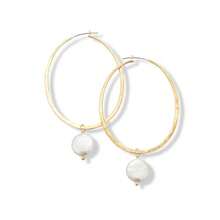 Women's Icaria Hoop Earring Gold Pearl - As Pic - View 2