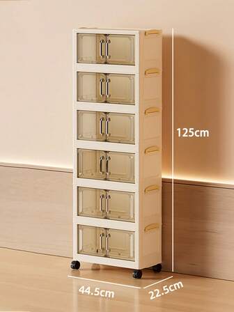 1 件可折叠塑料双门储物柜，家用便携式衣柜，客厅玩具柜，零食柜，厨房储物柜，圣诞节和万圣节礼物，储物箱，卧室储物柜