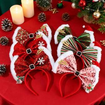 圣诞节新品圣诞老人头饰，跨境热销新年圣诞头饰，适合儿童和成人，圣诞派对