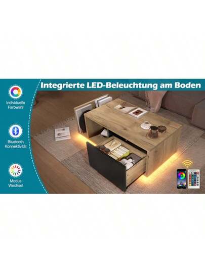 Multifunctional Retro Sideboard Roomdivider Integrated LED Lighting Zeitloses Holz Metal Mit Cleverem Stauraum Für Individuall Dimmbares Wohlfühl Ambiente view 7