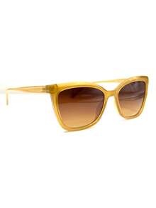 Óculos de sol feminino Quadrado retrô proteção uv400 da moda 2025 resistente estiloso - Bege - Visão 2