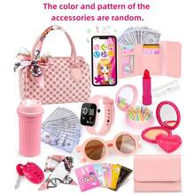 Girls Toy Wallet, Toddler Wallet, Includes Pretend Makeup, Princess Toy Set, Containing Handbag, Phone, Watch, Scarf, Children's Toy Wallet, Birthday Gift, Suitable For Girls Aged 3, 4, 5, 6 And Above