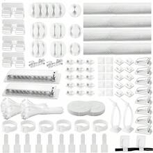 Kit de Gestin de Cables, 67 clips de adhesivo organizador de cables de escritorio, 22 correa de reutilizable, 4 manguito de Split, 200 Nylon Zip Ties, 20 soportes313, Ferroso - 313 + Blanco - Ver 2