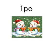 1pc/4pcs/6pcs/100pcs Christmas Reading Snowman Pattern Tableware, Heat-Insulating Tableware, Machine-Washable Polyester Tableware, Protective Tableware, Central Decoration, Daily Family Living Room Decoration, Suitable For Group Gathering Decoration - Multicolor - View 14