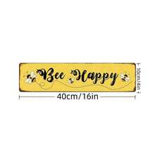 Señal de madera inspiradora de 40.64cm x 10.16cm con el mensaje "Abeja Feliz", arte de pared motivacional con un mensaje positivo para la decoración del hogar, cocina de estilo granja, sala de estar, baño, oficina, cafetería, regalo alentador, arte colgante de pared