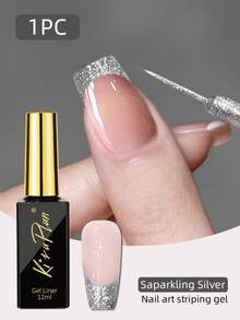 2支/4支装 12毫升超亮金属美甲凝胶,闪光银色、金色、白色、黑色彩绘凝胶,半永久UV凝胶指甲油 - 彩色 - 查看 23