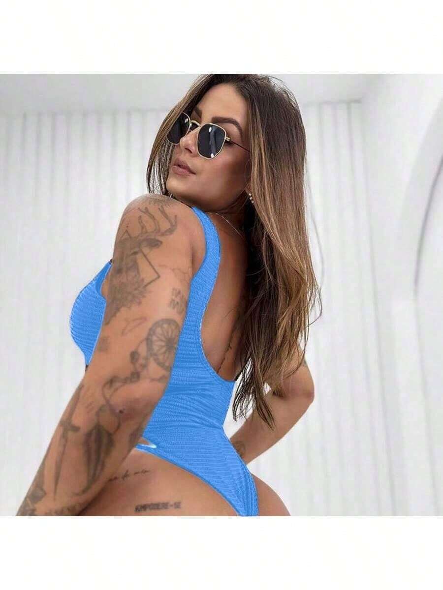 Body/maiô zig zag lateral, com bojo, tecido suplex texturizado ou suplex liso