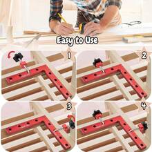 Escuadras de Posicionamiento 90 Grados, Juego de 6 Aleación de Aluminio de Posicionamiento de Superficie Abrazaderas,Abrazadera de Esquina Tipo L Herramientas Carpinteria - 140 x 140 mm - Ver 5