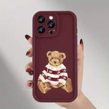 Funda Protectora para Teléfono Creativa y Linda con Diseño de Oso de Suéter, a la Moda 2025, Popular, Personalizada, Hermosa, Divertida, de Alta Calidad y Suave para IPHONE 11/12/13/14/15/16 Plus Pro Max, Regalo Perfecto para Fiestas o Cumpleaños - Colores mixtos - Ver 5