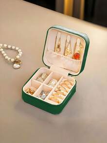 1 Piece Mini Jewellery Organizer, Portable Zipper Travel Jewellery Organizer Box, Ladies Gift Box, Multi-Functional Jewellery Display Rack, Suitable For Rings, Pendants, Earrings, Necklaces And So On. - Suitable Gift Box For Girls And Ladies, Halloween Gift Box, Christmas Gift Box.