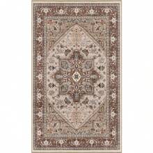 Soft Neutral Area Rugs 5x7, Washable Rug With Non Slip Backing, 5 X 7 Faux Cashmere Low-Pile Carpet, Cream White & Blue & Light Brown,  2025 Design - màu nâu - Xem 8