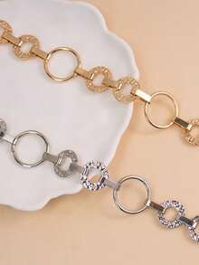 Fashionable Metallic Waist Chain Belt, Versatile Decoration For Dresses, Gold & Silver Color