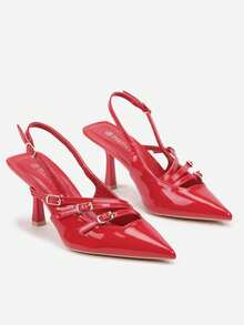 Elegantes saltos pontudos - Sapatos de festa femininos de verão - Vermelho - Ver 5
