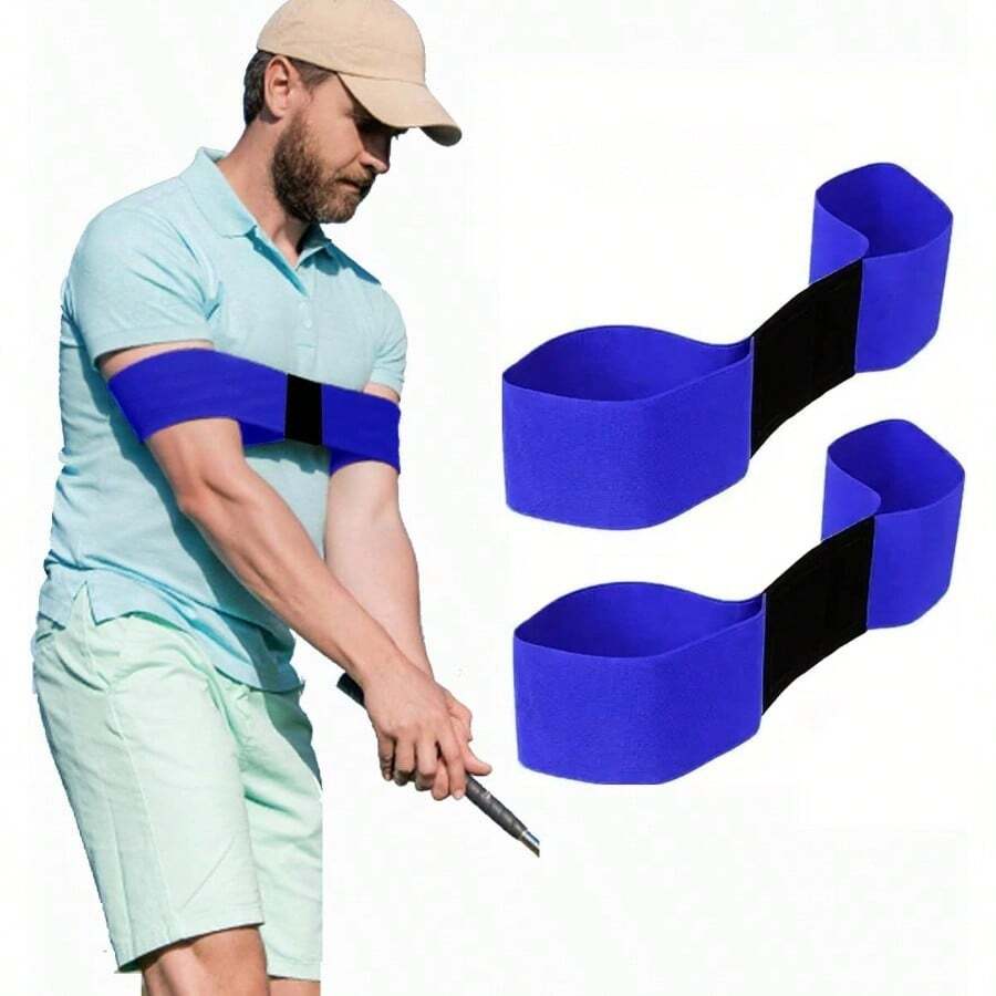 2 Pack Swing Training Aid - Swing Correcting Arm Band - Blue - View 1