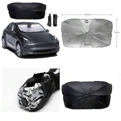 2025 Paraguas para parabrisas de coche, plegable, bloqueador de calor y, visualizacin frontal para coches, SUV, camiones, fcil de instalar, 55x 31 pulgadas, altamente duradero