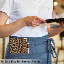 Server Books For Waitress Cute Waitress Book With Money Pocket Leather Server Book With Zipper Wallet Black Serving Book Organizer Fit Server Apron - Khaki - View 7