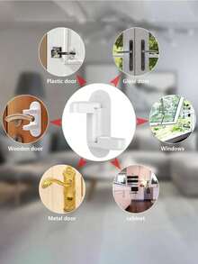 1 Piece Of Anti-Unlocking Safety Door Handle Lock, Lift Door Lock Security, Anti-Theft, Prevent Children From Opening The Door, No Drilling Required Child Safety Door Handle Lock. Easy To Install, No Tools Required, Anti-Theft Products, Baby Protection Products, Christmas Decorations