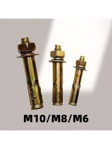 10 piezas/20 piezas Pernos de expansión de acero galvanizado, tornillos de expansión de cabeza hexagonal talla grande largos con recubrimiento de zinc de color