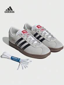 Adidas 阿迪达斯 STADT 经典低帮运动鞋“T 型鞋”经典运动风鞋款，复古足球鞋，绒面革鞋面及细节，阿迪达斯 Originals (EVA) 一体式外底 - 淺灰色 - 查看 9