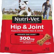 Nutri-Vet Hip And Joint Biscuits For Dogs, Large Breed Mobility Supplement, 300mg Glucosamine Per Dog Treat, Supports Cartilage Flexibility And Connective Tissue, Crunchy Peanut Butter Flavor, 4lb Bag