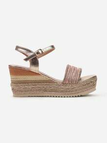 Sparkly Espadrille Wedges - Women's Summer Sandals For Casual & Evening